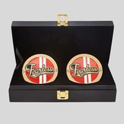WWE Nikki Bella Side Plates Championship Title Box Set – Fearless Brass Edition (4.25” x 3.16”)